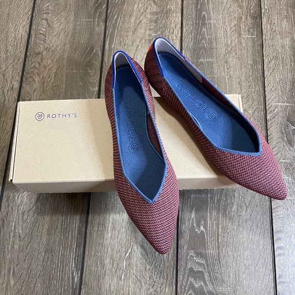 Rothy's Shoes - Rothy's Tangerine Triple Stitch Pointed Toe Flats Women's Size 7.5 NEW